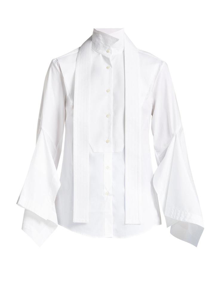Palmer/harding Draped Sleeves Cotton-poplin Shirt