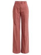 Matchesfashion.com Acne Studios - Wide Leg Cotton Trousers - Womens - Light Pink