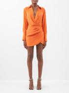 Gauge81 - Naha Silk Mini Wrap Dress - Womens - Orange