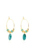 Matchesfashion.com Elise Tsikis - Alcee Turquoise Beaded Hoop Earrings - Womens - Blue