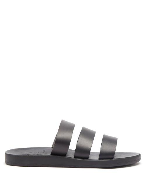 Ancient Greek Sandals - Minas Leather Sandals - Mens - Black