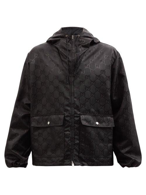 Gucci - Gg-jacquard Canvas Hooded Jacket - Mens - Black