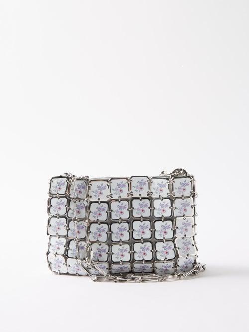 Paco Rabanne - Floral-print Porcelain Small Shoulder Bag - Womens - White Multi