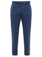 Matchesfashion.com Officine Gnrale - Paul Garment-dyed Cotton-blend Tapered Trousers - Mens - Blue