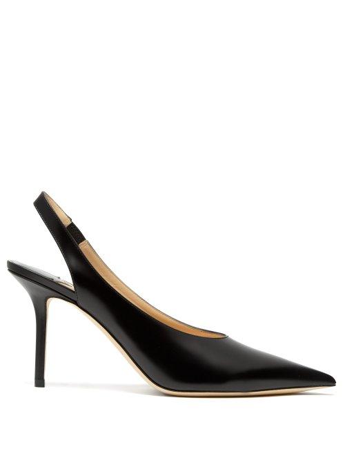 Matchesfashion.com Jimmy Choo - Ivy 85 Leather Slingback Pumps - Womens - Black