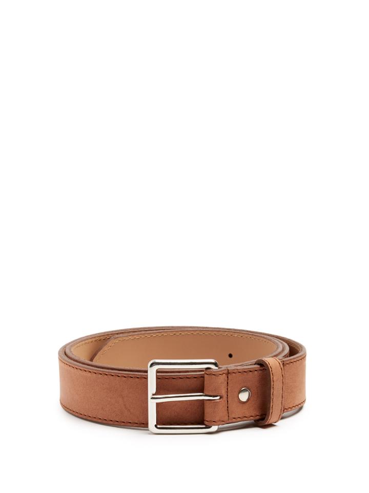 A.p.c. Paris Brushed-leather Belt