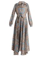 Edward Crutchley Tie-waist Monkey-print Silk Dress