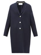 Matchesfashion.com Harris Wharf London - Single-breasted Felted-wool Coat - Womens - Navy