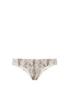 Matchesfashion.com Heidi Klein - Zambia Snake-print Bikini Briefs - Womens - Beige Multi