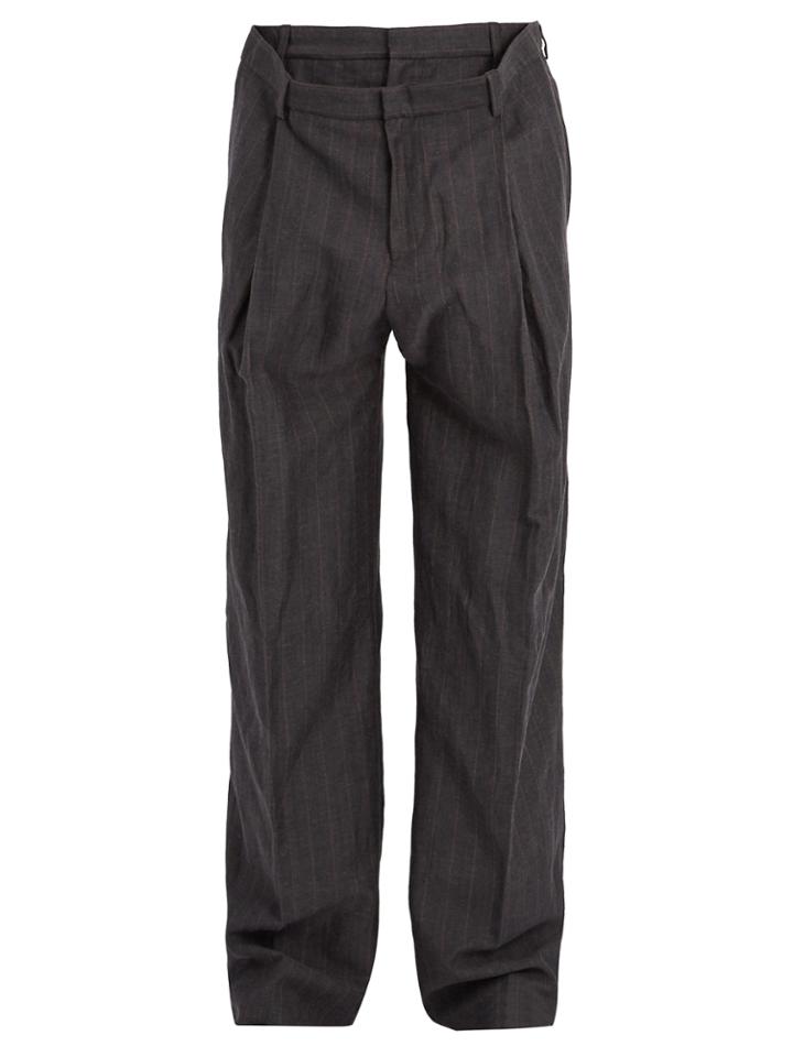 Y Project Layered-waistband Wool-blend Trousers