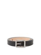 Alexander Mcqueen Logo-engraved Slim Grained-leather Belt