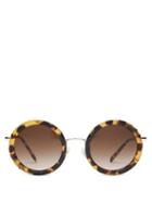 Matchesfashion.com Miu Miu - Oversized Round Frame Acetate Sunglasses - Womens - Tortoiseshell
