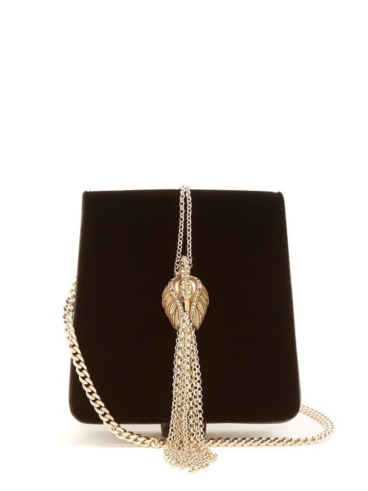 Lanvin Discret Swan-embellished Velvet Bag