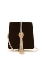 Lanvin Discret Swan-embellished Velvet Bag