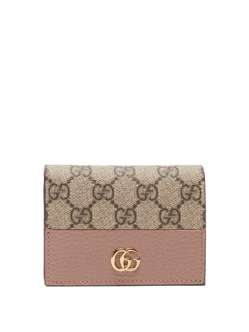 Gucci - Gg Marmont Leather Bi-fold Wallet - Womens - Pink Multi