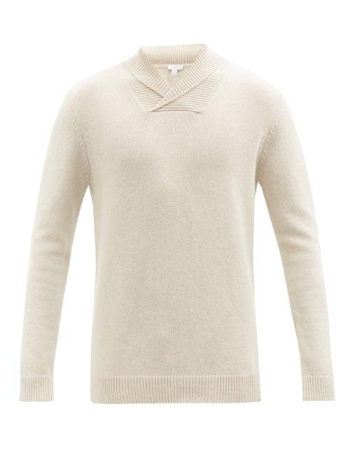 Sunspel - Shawl-collar Merino-blend Sweater - Mens - Cream