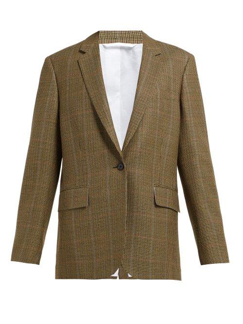 Matchesfashion.com Calvin Klein 205w39nyc - Houndstooth Single Breasted Wool Blazer - Womens - Beige