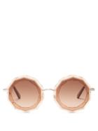 Matchesfashion.com Chlo - Caite Decagon Acetate And Metal Sunglasses - Womens - Brown