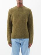 Acne Studios - Kowhai Embroidered-logo Wool Sweater - Mens - Khaki