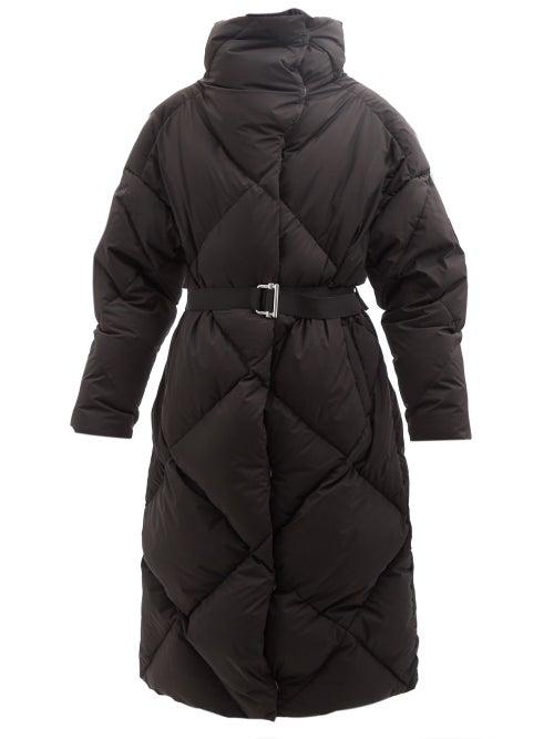 Cordova - Pyrenees Quilted Longline Down Coat - Womens - Black