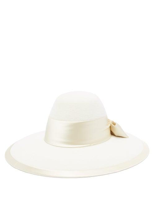 Matchesfashion.com Gucci - Aurora Rabbit-felt Fedora Hat - Womens - Cream
