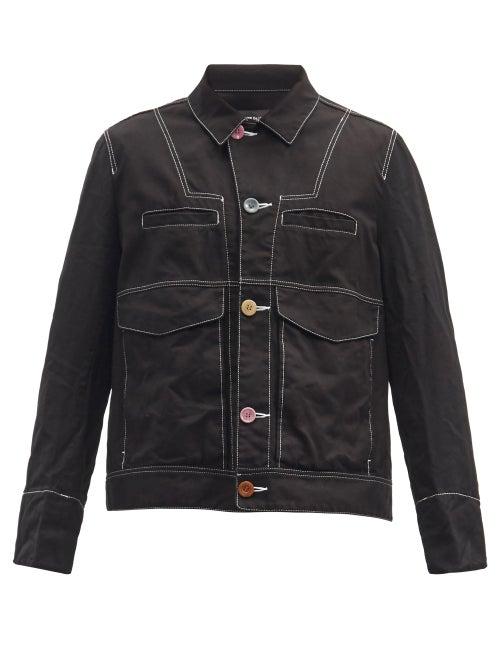Matchesfashion.com Undercover - Mismatched-button Denim Jacket - Mens - Black