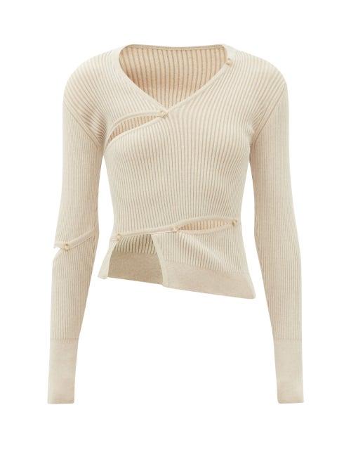 Jacquemus - Tordu Cutout Buttoned Top - Womens - Beige