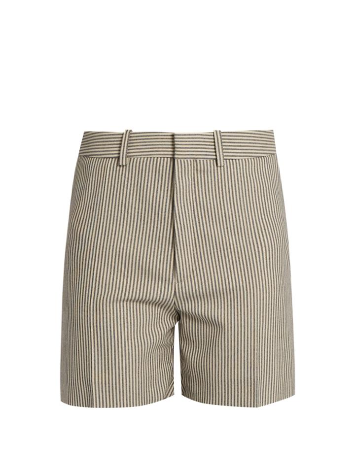 Chloé Striped Stretch Wool-blend Shorts