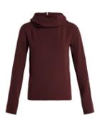 Matchesfashion.com Paco Rabanne - Funnel Neck Hooded Jersey Sweater - Womens - Burgundy