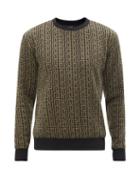 Balmain - Monogram-jacquard Cotton-blend Sweatshirt - Mens - Green
