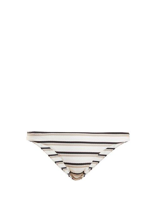 Matchesfashion.com Asceno - Low Rise Striped Bikini Briefs - Womens - Beige Stripe