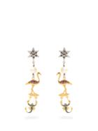 Miu Miu Flamingo And Scorpion Clip-on Earrings