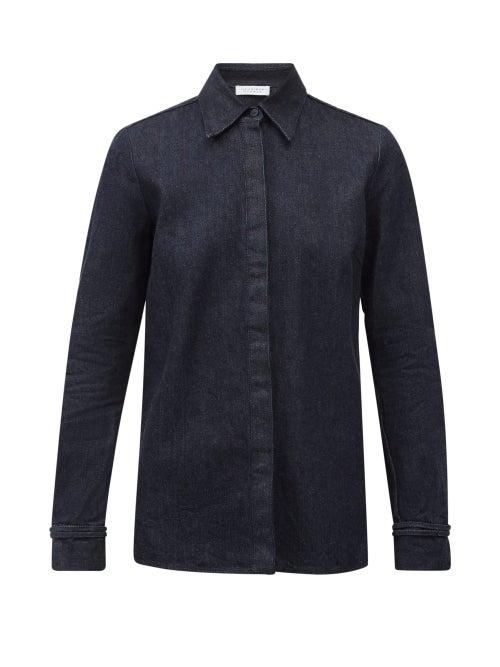 Matchesfashion.com Gabriela Hearst - Cruz Concealed-placket Denim Shirt - Womens - Denim