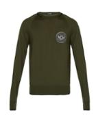 Matchesfashion.com Balmain - Logo Patch Wool Sweater - Mens - Green