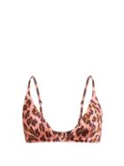 Matchesfashion.com Stella Mccartney - Ballet Leopard Print Triangle Bikini Top - Womens - Pink Multi