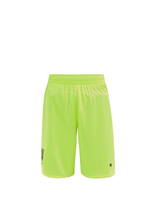 Matchesfashion.com Balenciaga - Logo-print Mesh-jersey Shorts - Mens - Yellow
