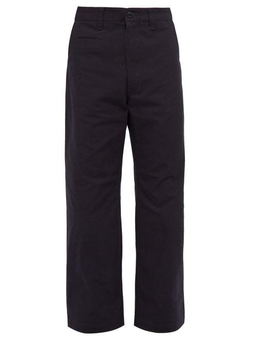 Matchesfashion.com Junya Watanabe - Camouflage Patch Cotton Twill Trousers - Mens - Navy