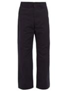 Matchesfashion.com Junya Watanabe - Camouflage Patch Cotton Twill Trousers - Mens - Navy