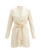 Matchesfashion.com Blaz Milano - Whisper Sunshine Paisley-jacquard Silk Jacket - Womens - Cream