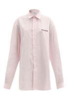 Matchesfashion.com Vetements - Haute Couture-logo Oversized Cotton-poplin Shirt - Womens - Light Pink