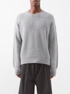 Allude - Longline-cuff Cashmere Sweater - Mens - Dark Grey