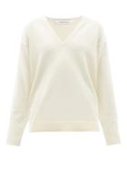 Another Tomorrow - V-neckline Recycled Cashmere-blend Sweater - Womens - White