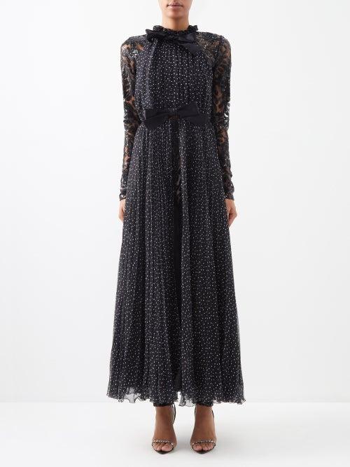 Giambattista Valli - Polka-dot Dress Overlay Sequinned Jumpsuit - Womens - Black