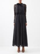 Giambattista Valli - Polka-dot Dress Overlay Sequinned Jumpsuit - Womens - Black