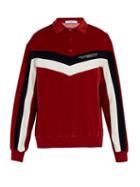 Matchesfashion.com Givenchy - Logo Embroidered Chevron Striped Sweatshirt - Mens - Red