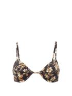 Matchesfashion.com Sir - Amerie Floral-print Balconette Bikini Top - Womens - Black Multi