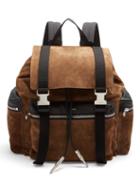 Matchesfashion.com Amiri - Canvas-trimmed Suede Backpack - Mens - Brown