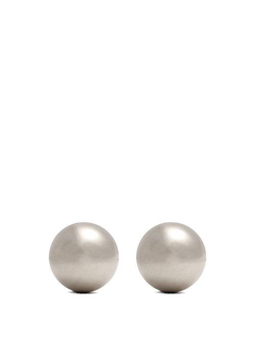 Matchesfashion.com Jw Anderson - Sphere Palladium Plated Earrings - Womens - Silver