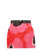 Matchesfashion.com Elzinga - Pvc-waist Silk-organza Skirt - Womens - Pink