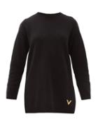 Matchesfashion.com Valentino - V-logo Cashmere Sweater - Womens - Black